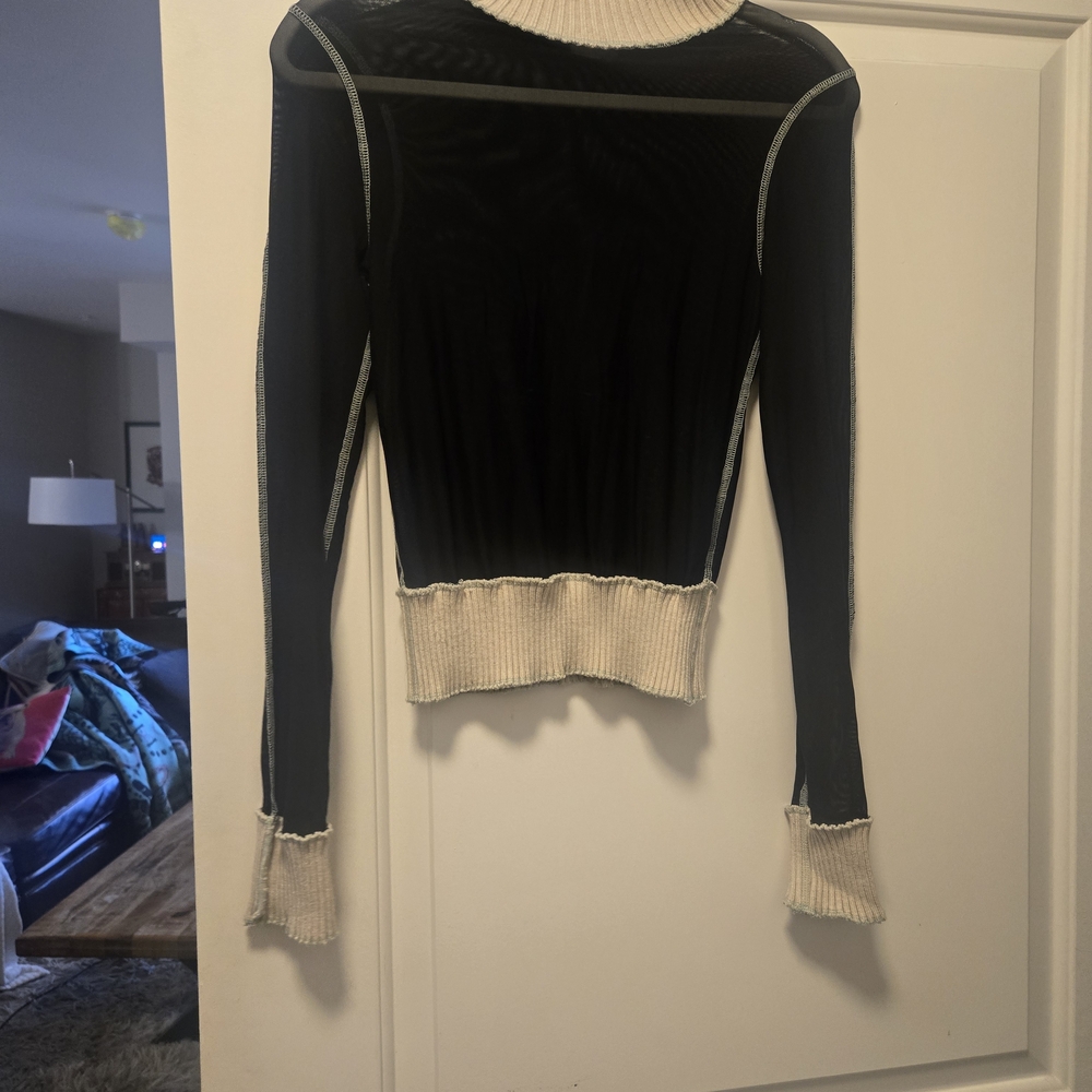 Elegant Black and Cream Women's Top
